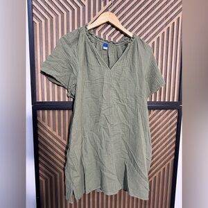 Old Navy Olive Green V-Neck Dress